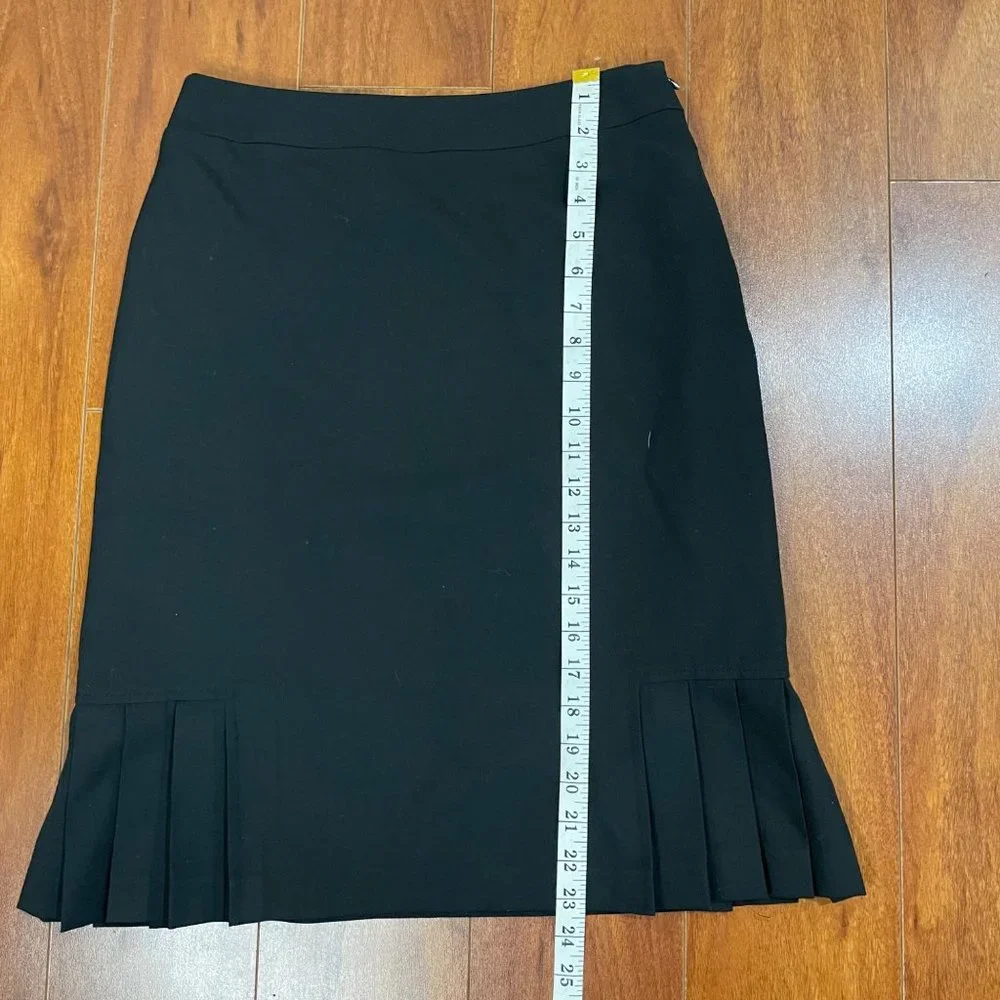 Tahari Pencil Semi Mermaid Cut Knee Length Suit Skirt Lined Size 6 Black